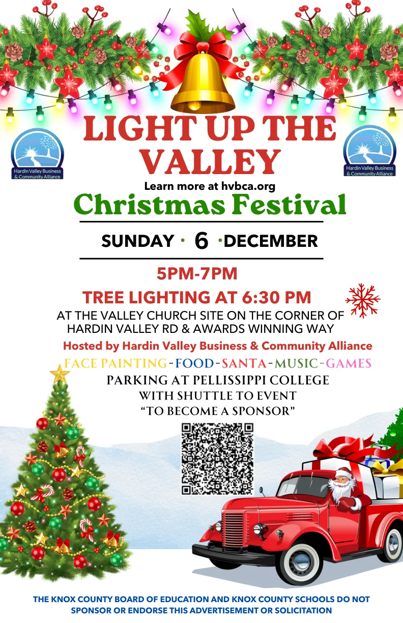 Flyer for Light Up the Valley Christmas Festival. The details are written out on this page.