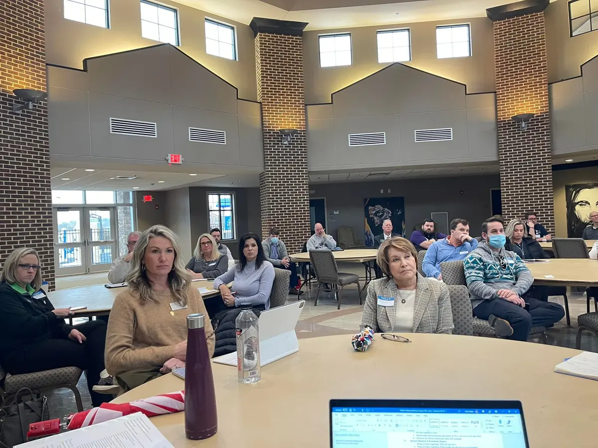 Members listening to a guest speaker at an HVBCA meeting